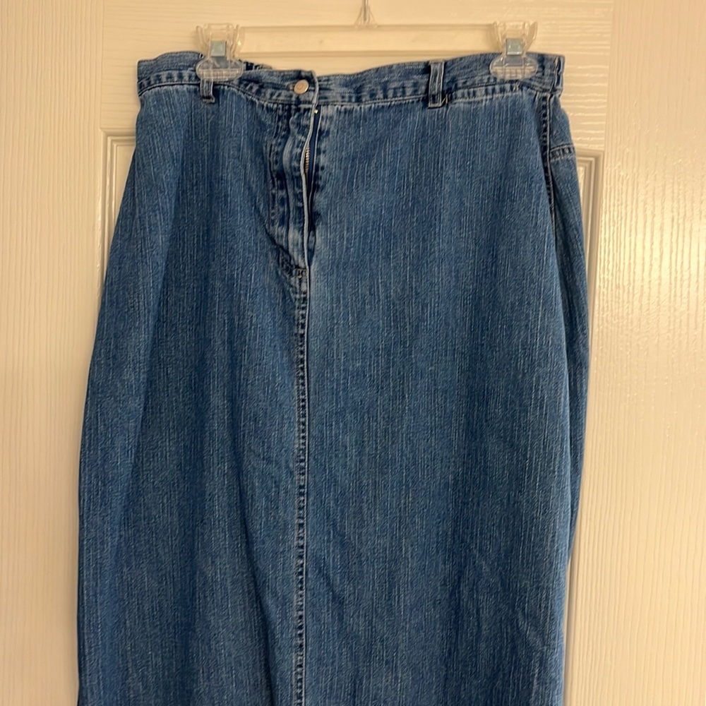 Mid calf jean skirt